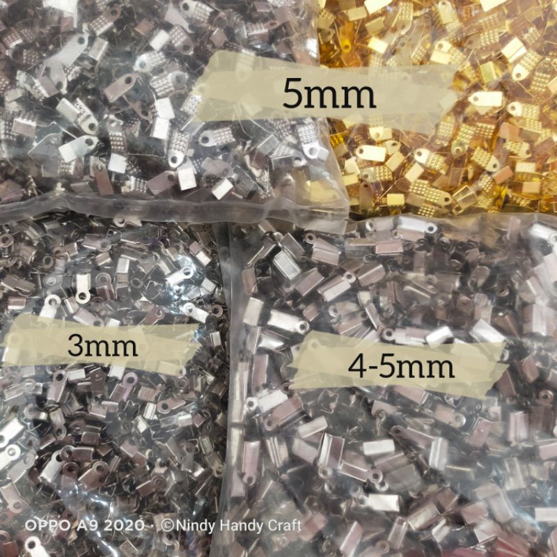 Grosir 1000pcs Klep Penjepit Tali 3.4.5mm - Penjepit Tali - Klep Tali - Kokot Tali - Kodokan