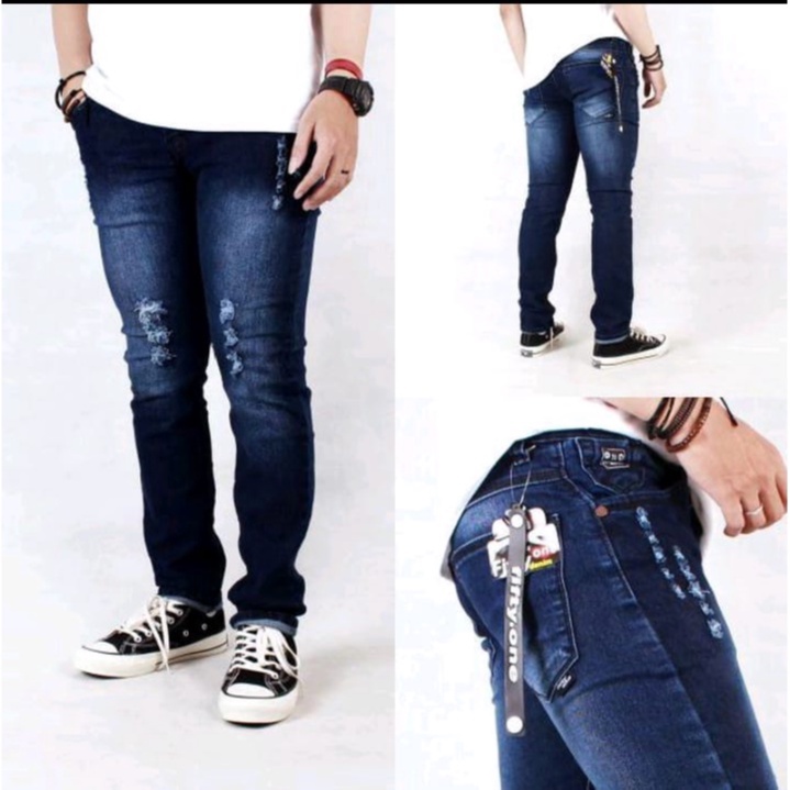 [BISA COD ]CELANA JEANS YANG LAGI HITS Celana jeans sobek ripped original product fifteen denim/CELA