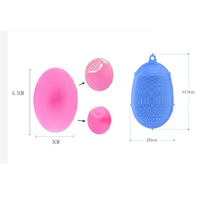 BSS Sikat Brush Pijat Mandi Silicone Bayi Bahan Silikon Ultra Lunak