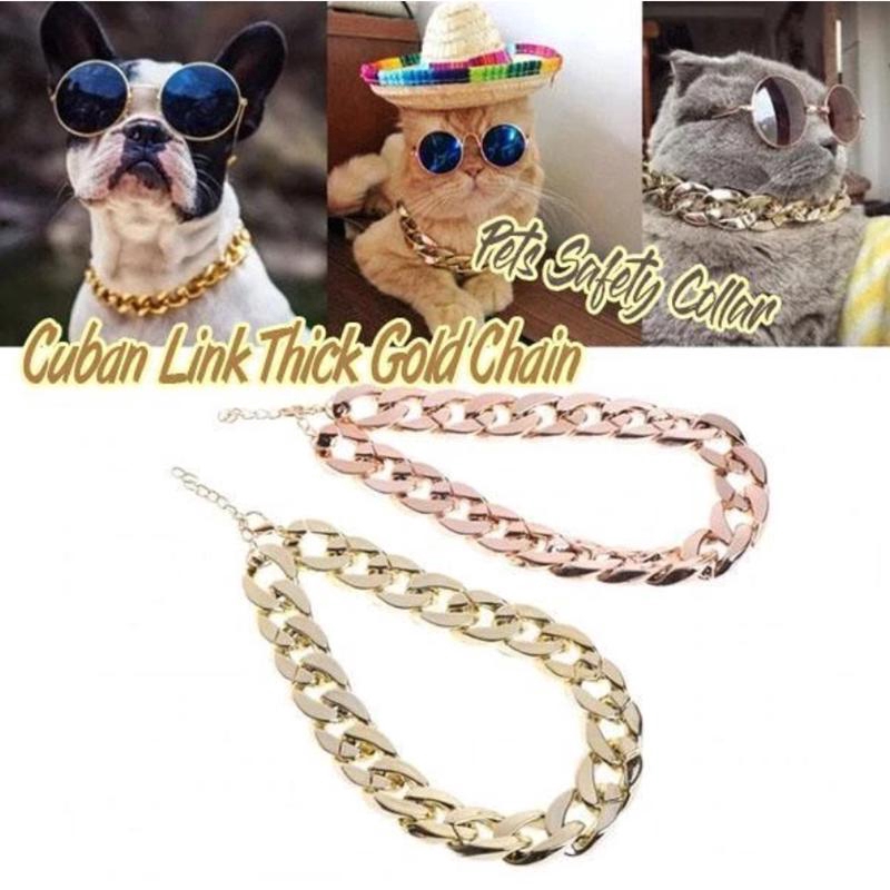 Kalung Rantai Warna Emas Cocok Untuk Anjing/Kucing