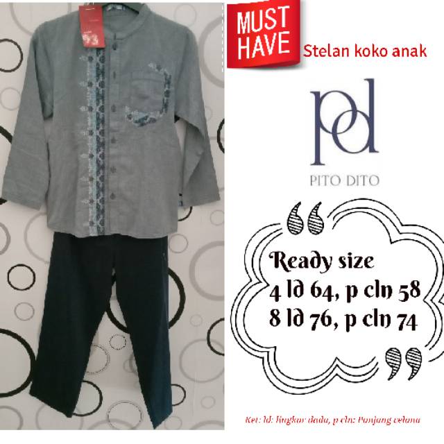 Setelan koko anak Pito dito