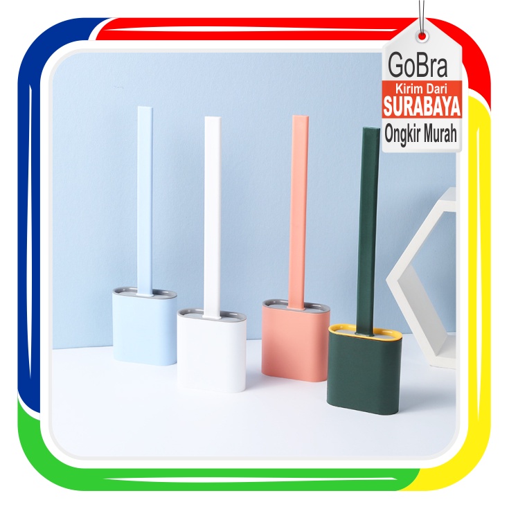 Gobra ♕ PA057 (Ada Kotak) Sikat Silikon Toilet Elastis Sikat Pembersih WC Silicone Brush Import