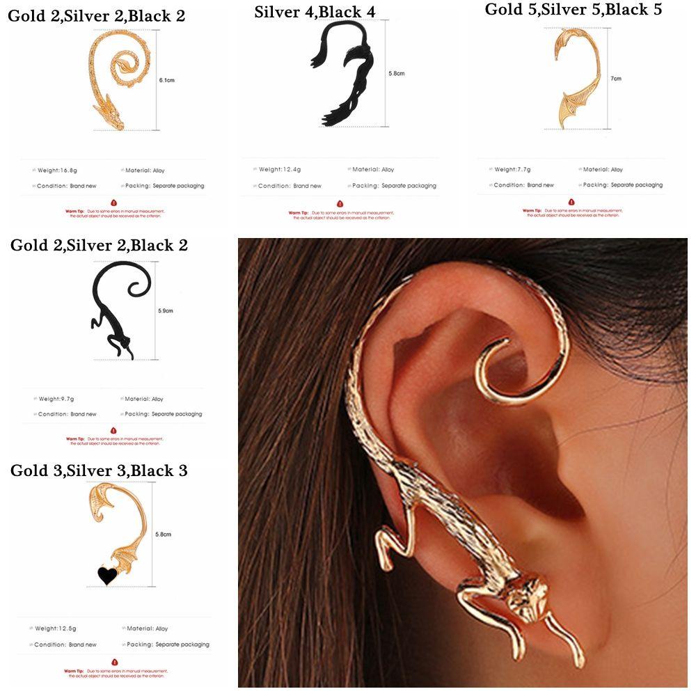 Lily Dragon Ear Clip Pesta Wanita Pria Perhiasan Anting Tragus