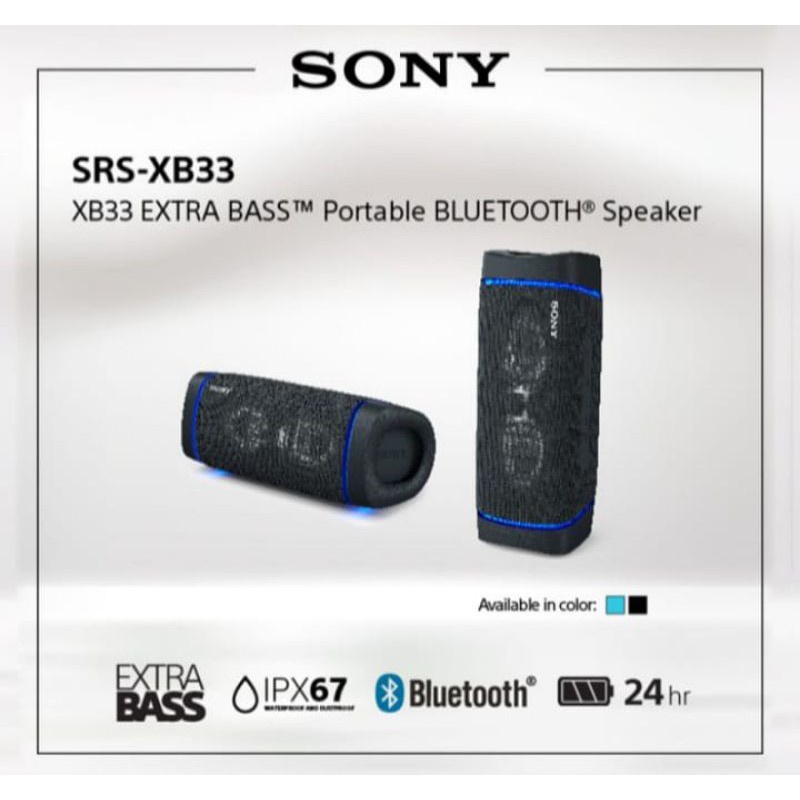 BIG SALE      SPEAKER SONY SRS XB33 BLACK PORTABLE PARTY BLUETOOTH