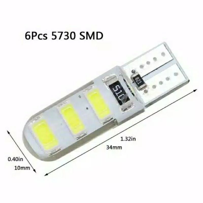 Lampu LED T10 Jelly Sein/Senja 12v Harga 1/biji Mode Diam Tanpa Kemasan-2