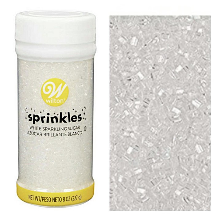 

227 g Wilton sprinkles white sparkling sugar sprinkle hiasan kue cake