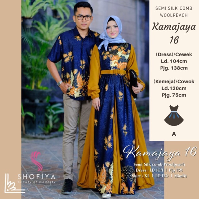 KAMAJAYA 16 Gamis Dress Batik Jumbo Sarimbit Fashion Muslim Wanita Couple Murah Yosheviens Shofiya