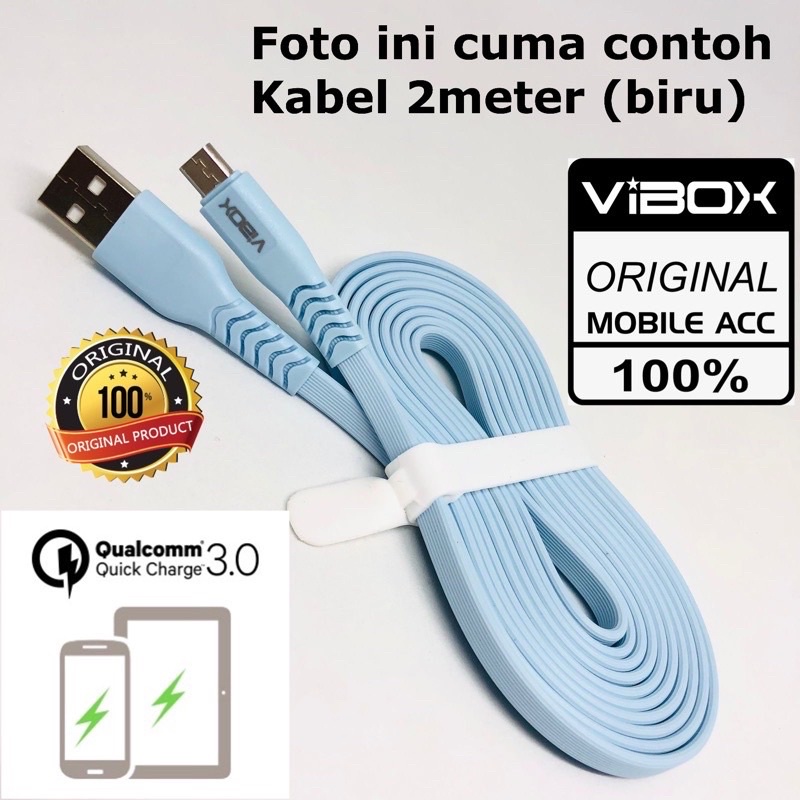 KABEL DATA VIBOX VB200 MICRO 2.4A 2 METER ORIGINAL VIBOX KABEL DATA IP CAMERA CCTV KABEL CASAN HP PANJANG 2METER Promo Sen