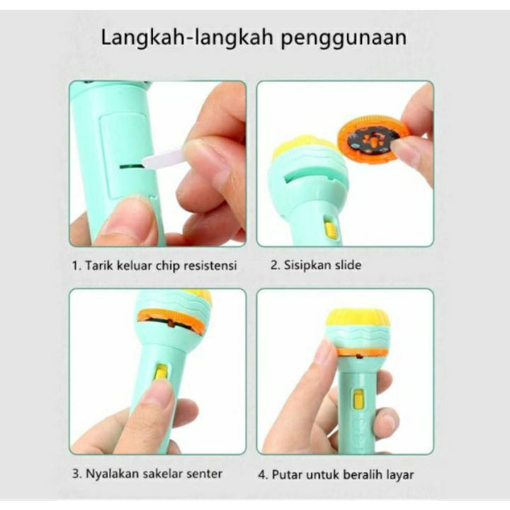 Mainan Anak Senter Proyektor / Fun Flashlight / Mainan Proyektor Gambar Karakter / Mainan Edukasi