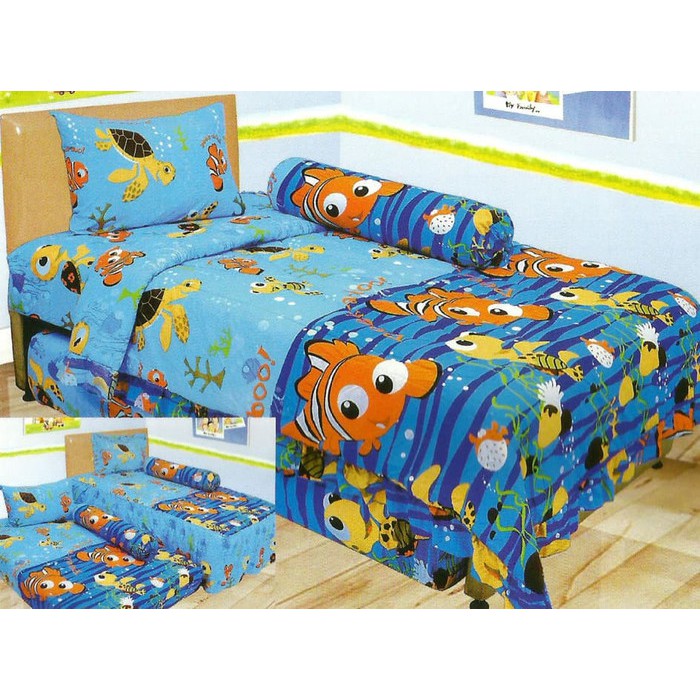 SPREI LADY ROSE NEMO SINGLE 120 No.3 SEPRAI IKAN BADUT PENYU LAUT BIRU