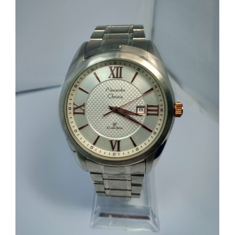 JAM TANGAN PRIA ALEXANDRE CHRISTIE AC 8362 SILVER WHITE ORIGINAL GARANSI RESMI 1 TAHUN