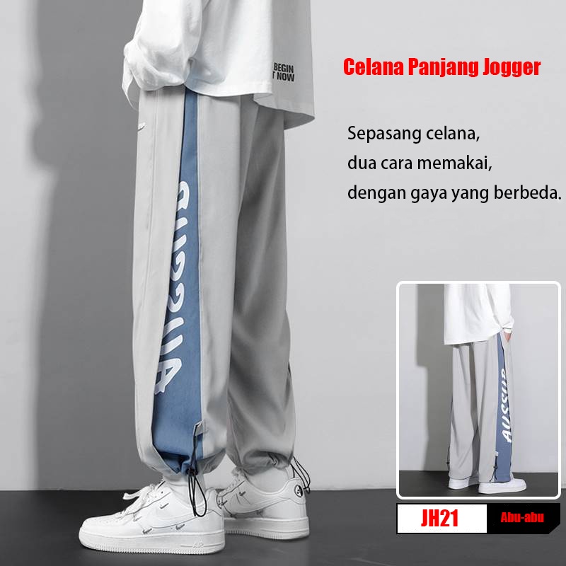 Cargo pants celana olahraga pria panjang loose pants jumbo joging Korean style overall pria kaki pasang merek lurus longgar gaya celana kasual celana cargo panjang pria Celana training panjang Celana Olah Raga celana joging