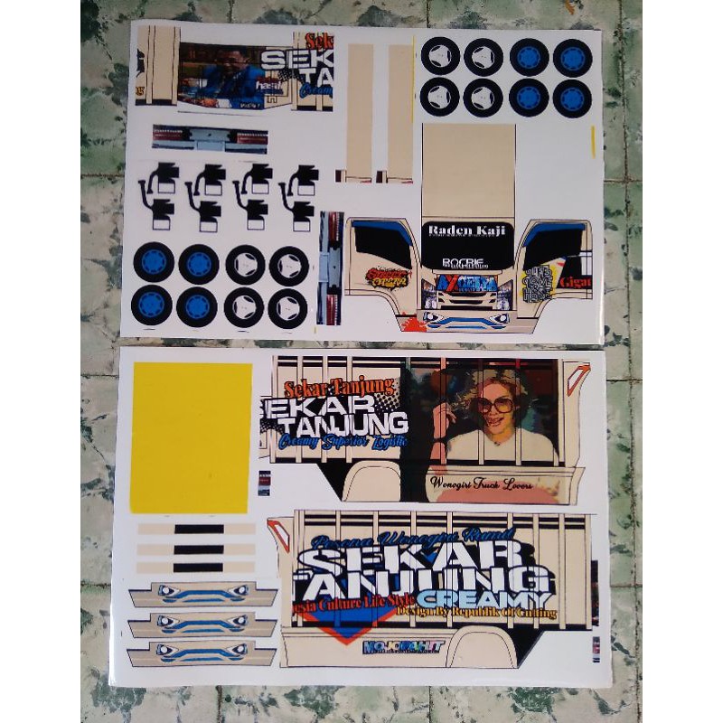 Lembaran PaperCraft Truk Oleng Sekar Tanjung Skala 1:16