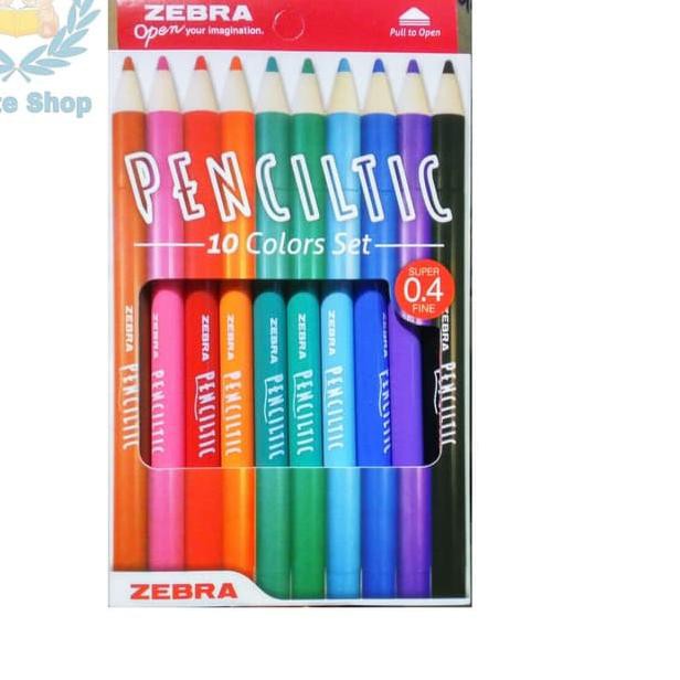 

Ω Pulpen Zebra Penciltic 10 Colors Set ( 10 Warna ) ☉
