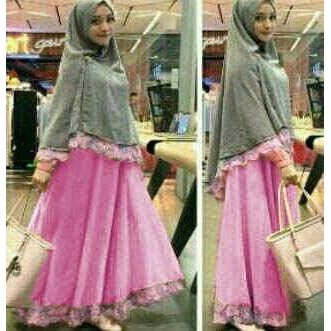 pakaian Gaun muslim ibu islami sdf setelan st hijab muslim FARIDAH PINKMUDA / baju wanita dress maxi
