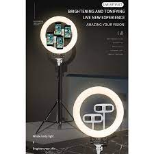 RING LIGHT LED 45CM + Tripod stand 2m + 4 Holder Hp D-450 CAHAYA RAINBOW