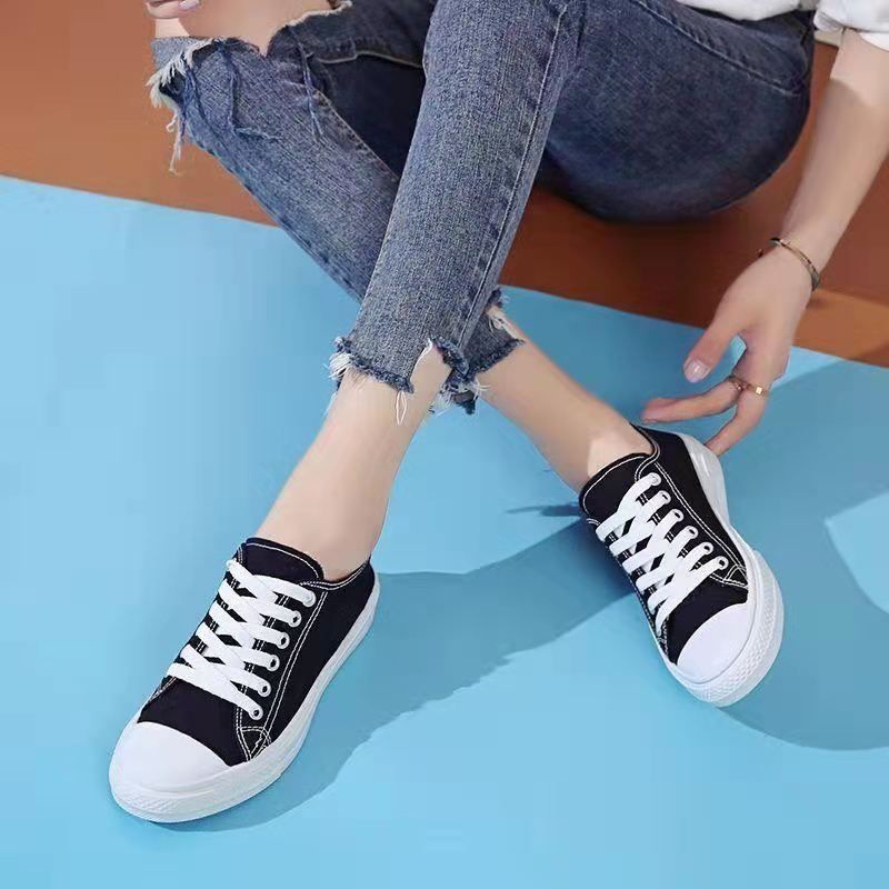 Sepatu Sekolah Sneakers Wanita Premium  / Sepatu Converse Wanita Clasic Hitam / Fashion wanita Casual