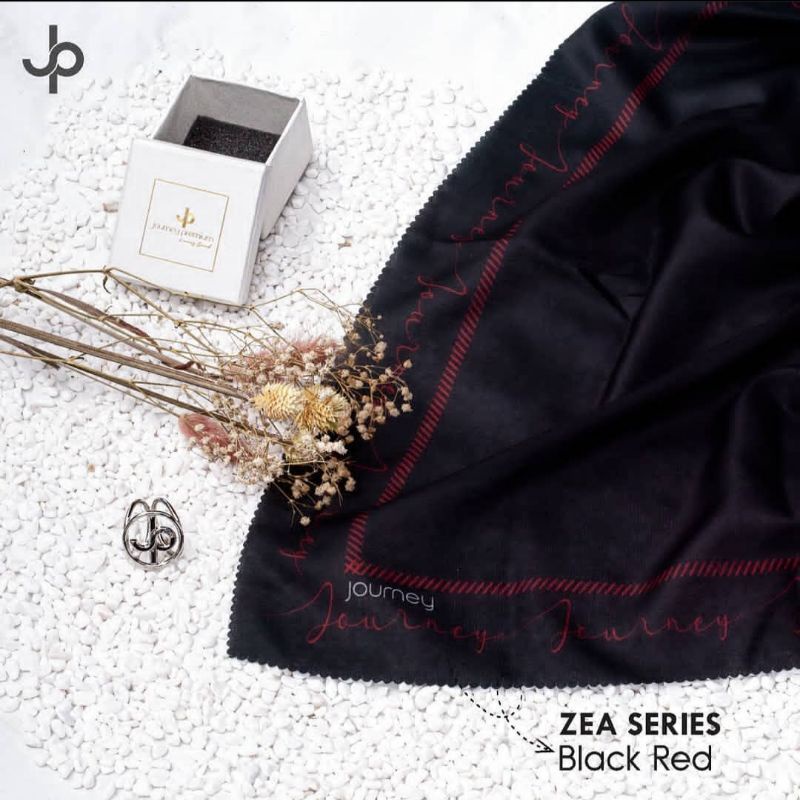 [BISA COD] HIJAB JOURNEY SCARVES REGULER ZEA SERIES BLACK RED