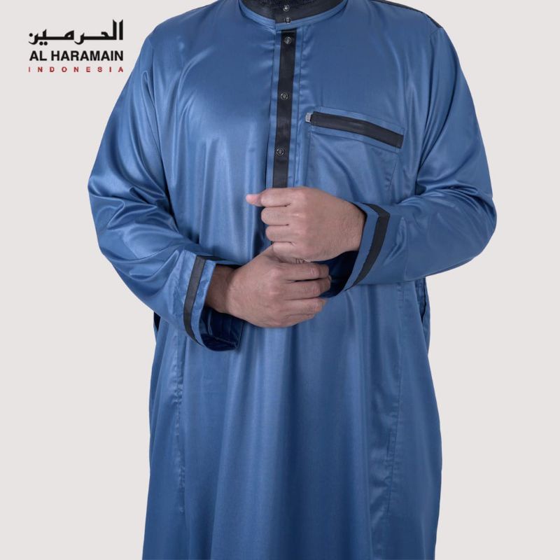 Gamis Jubah Alharamain Alharomain Haramain Polyester kombinasi Lengan Panjang