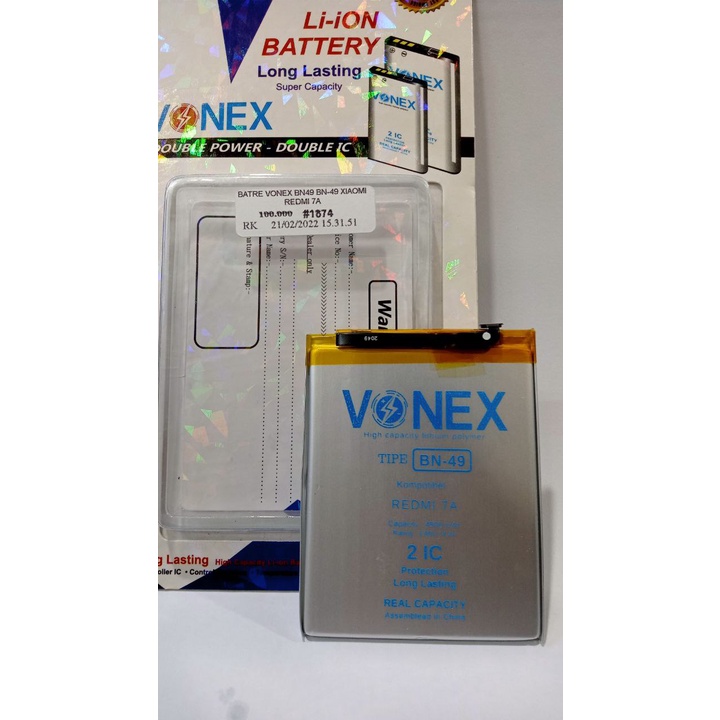 BATERAI BATRE BATTERY VONEX DOUBLE POWER BN49 XIOMI REDMI 7A