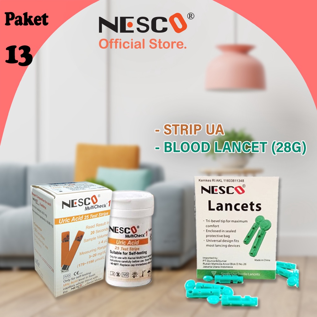 PAKET 13A (STRIP UA ASAM URAT + BLOOD LANCET)