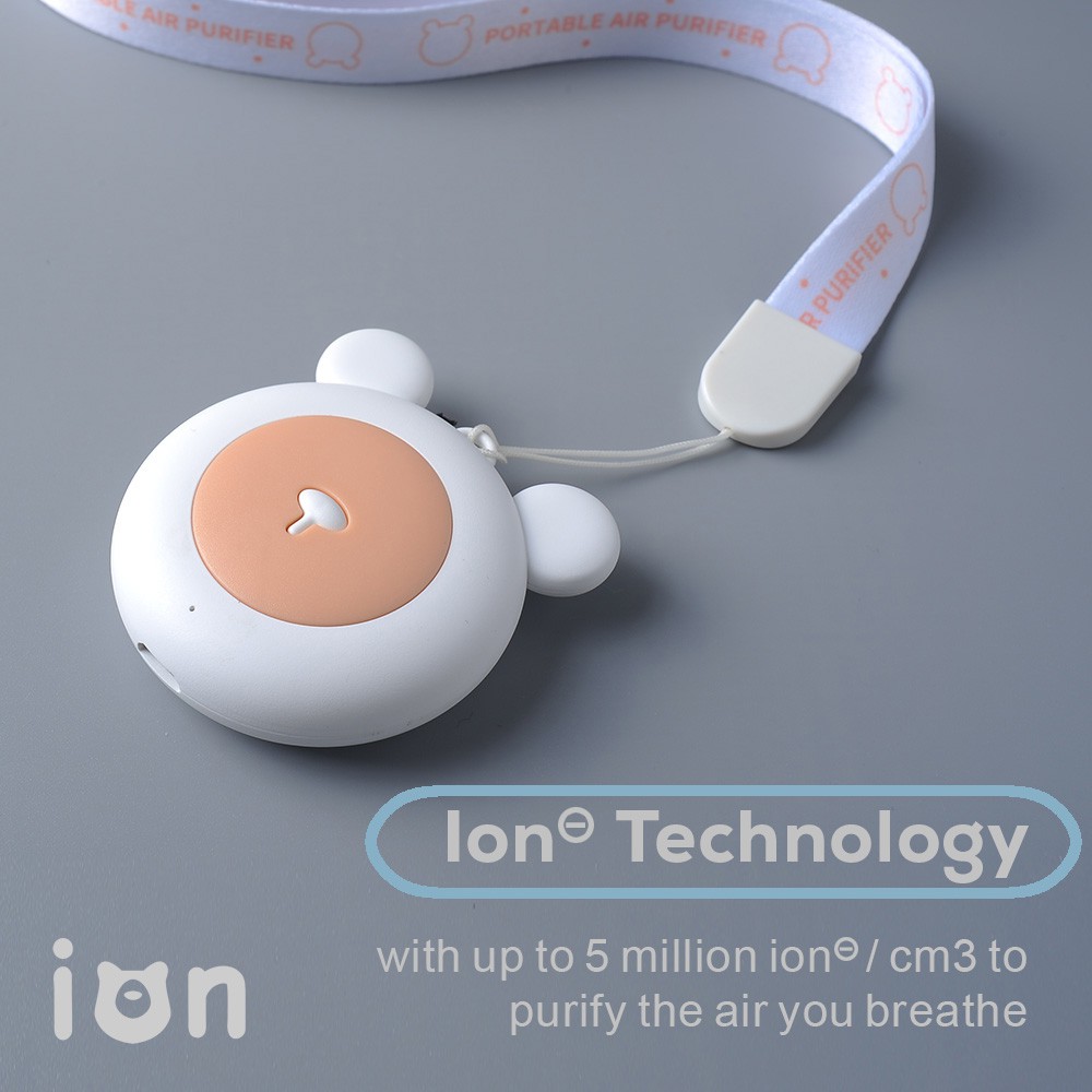 Kalung Air Purifier Beary Portable Kids ION Negative PM 2.5 Anti Polutan &amp; Virus Aman untuk Anak