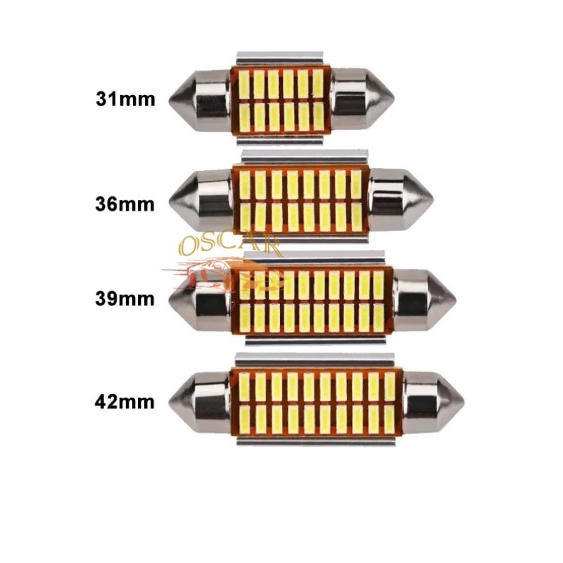 Lampu LED Plafon Kabin Mobil 4014/ 31MM 12SMD &amp; 36MM 16 SMD Headsink Light Canbus Feston