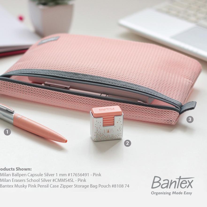 

Miliki Bantex Zipper Storage Pouch Handbag Pencil Case #8108