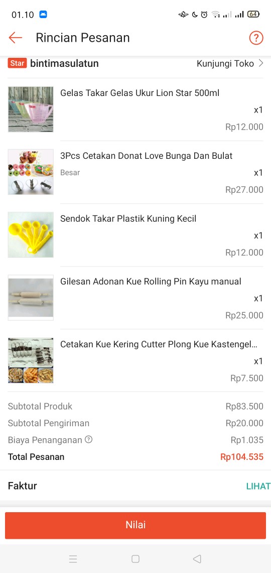 Gilesan Adonan Kue Rolling Pin Kayu Manual