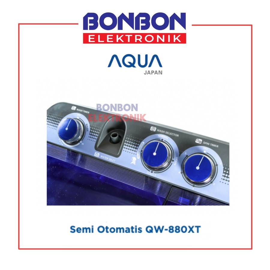 AQUA Mesin Cuci 2 Tabung 8KG QW-880XT / QW 880 XT / QW880XT