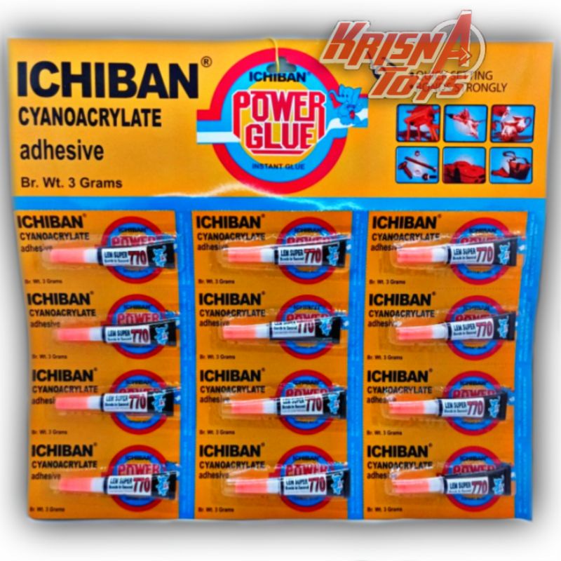 LEM POWER GLUE ICHIBAN/LEM PEREKAT SERBAGUNA isi 12pcs/Lembar