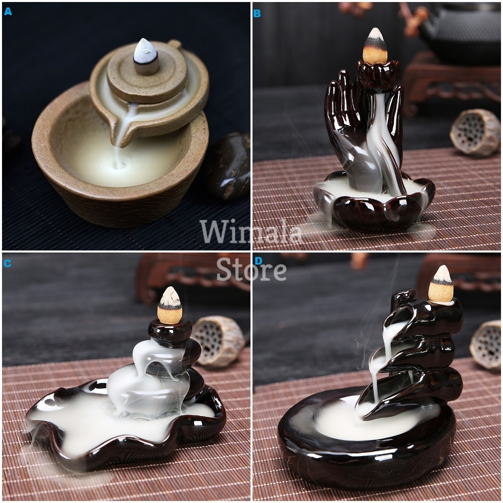 Tempat Bakar Dupa / Hiolo Hio Arus Balik Asap ke Bawah Backflow Incense Burner H036