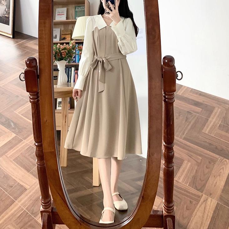 Menarik COD dress korea/dress wanita/dress korean style/midi dress korea/long dress dress korean sty
