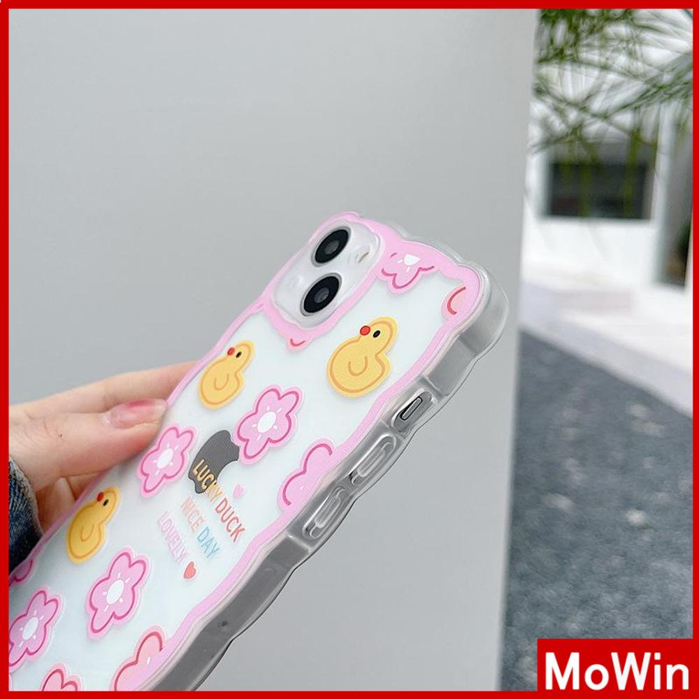 iPhone Case Silicone Soft Case Clear Case Wave Non-Slip Shock Resistant Camera Full Coverage Protection Flower Duck For iPhone 13 Pro Max iPhone 12 Pro Max iPhone 11 iPhone 7 Plus