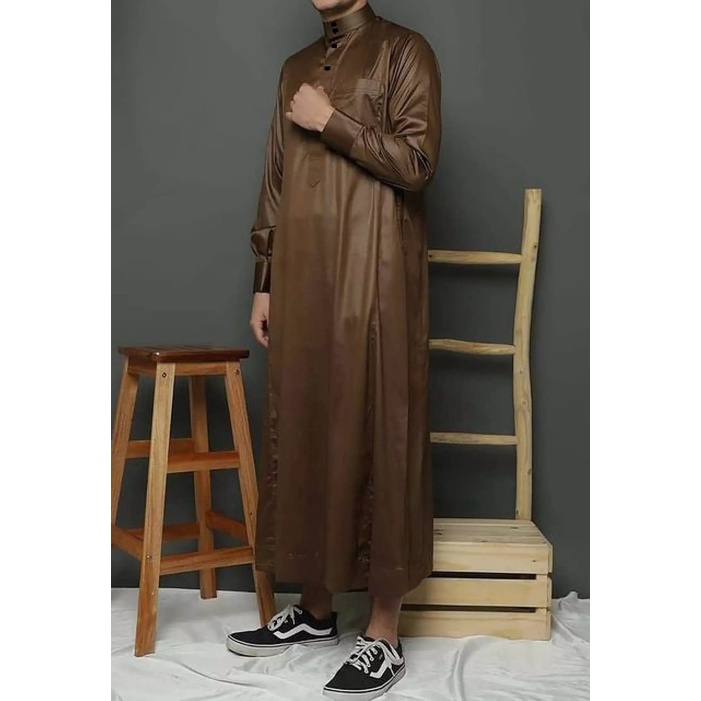 Jubah Pria Dewasa Mewah - AL Fadhil - Pakaian Muslim Pria - Gamis Cowok keren
