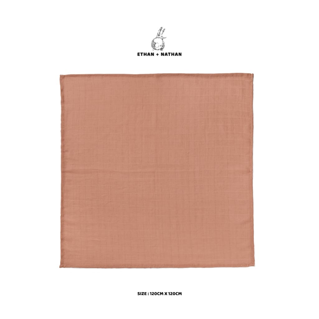 Ethan Nathan Organic Plain Muslin Swaddle - Bedong Bayi Organik ( E-NOPS ) warna dikirim random