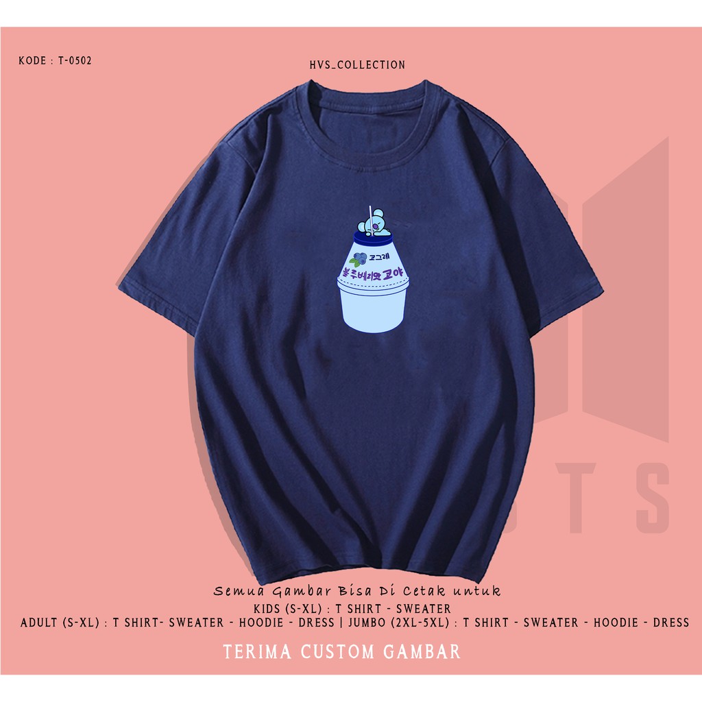 T-SHIRT BT22 MILK UNISEX / TERMURAH BAJU KAOS KATUN LENGAN PENDEK / TUMBLR TEE / TERMURAH