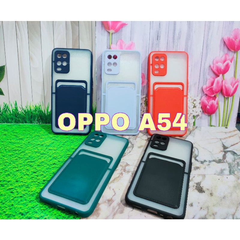 OPPO A54 CASING SOFT CASE FUZE MACARON PROTECTOR SLOT CARD MODEL TERBARU