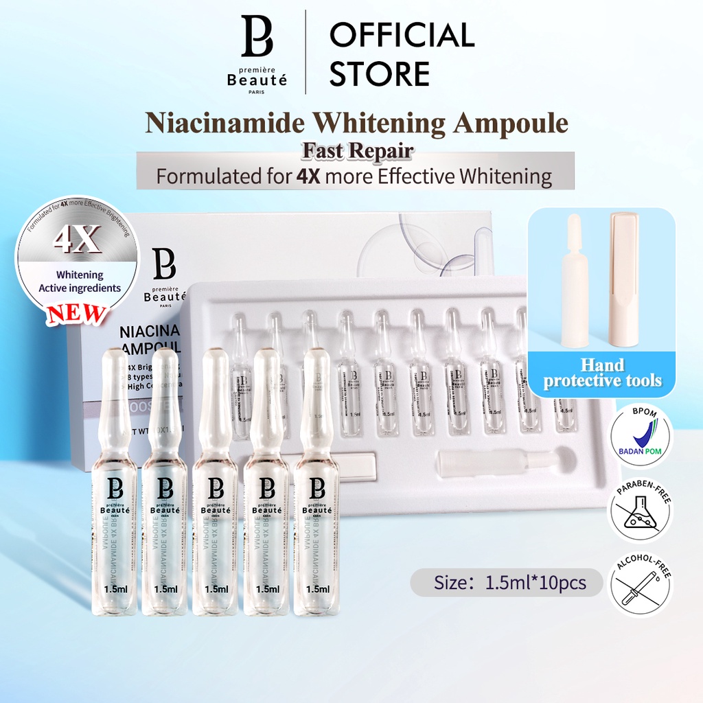 [BPOM] Premiere Beaute 4X Whitening Ampoule Serum 1.5ml*10 Niacinamide VC Booster Essential concentrated serum