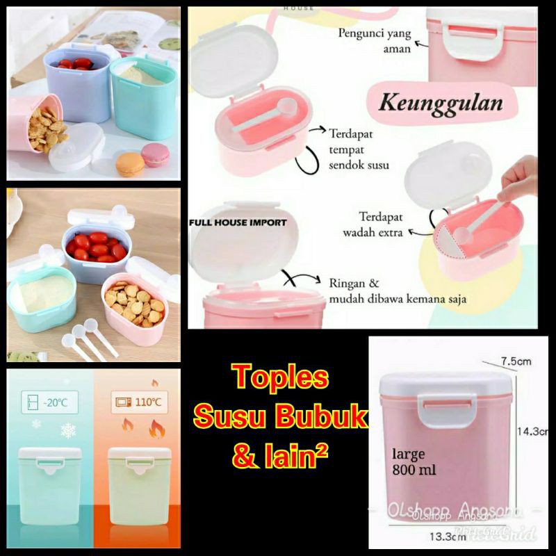 toples susu bubuk / wadah susu bubuk / tempat susu
