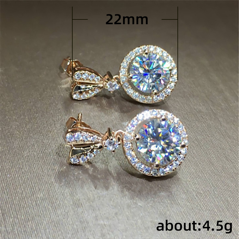 Anting Bentuk Hati Bahan Zirkon Warna Emas Untuk Wanita