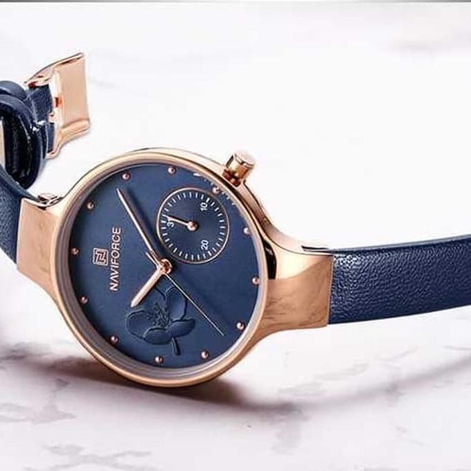 Jam Tangan Wanita 5001 Naviforce 5001 Blue Original Resmi R48 New