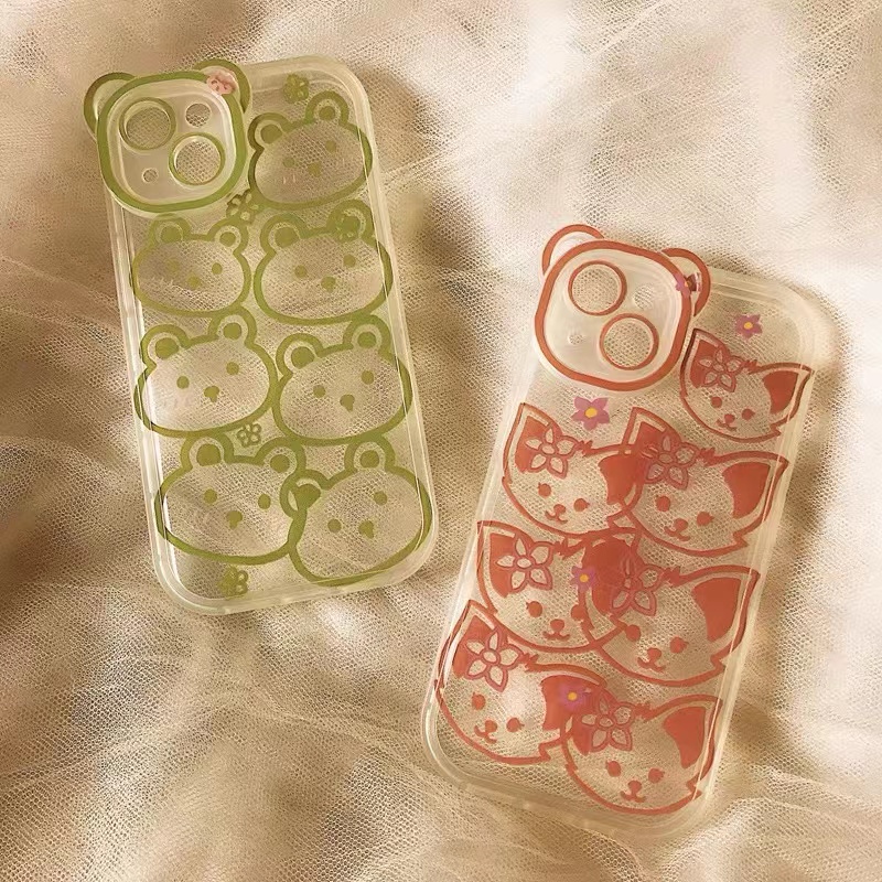 Soft Case Silikon TPU Transparan Motif Kelinci Untuk IPhone 12 13 Se 2020 6 6S 7 8 Plus X XS XR 11 Pro Max