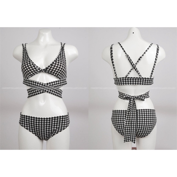 Bikini Swimsuit Gaya Korea Import Premium Quality Motif Hitam Putih Dalika