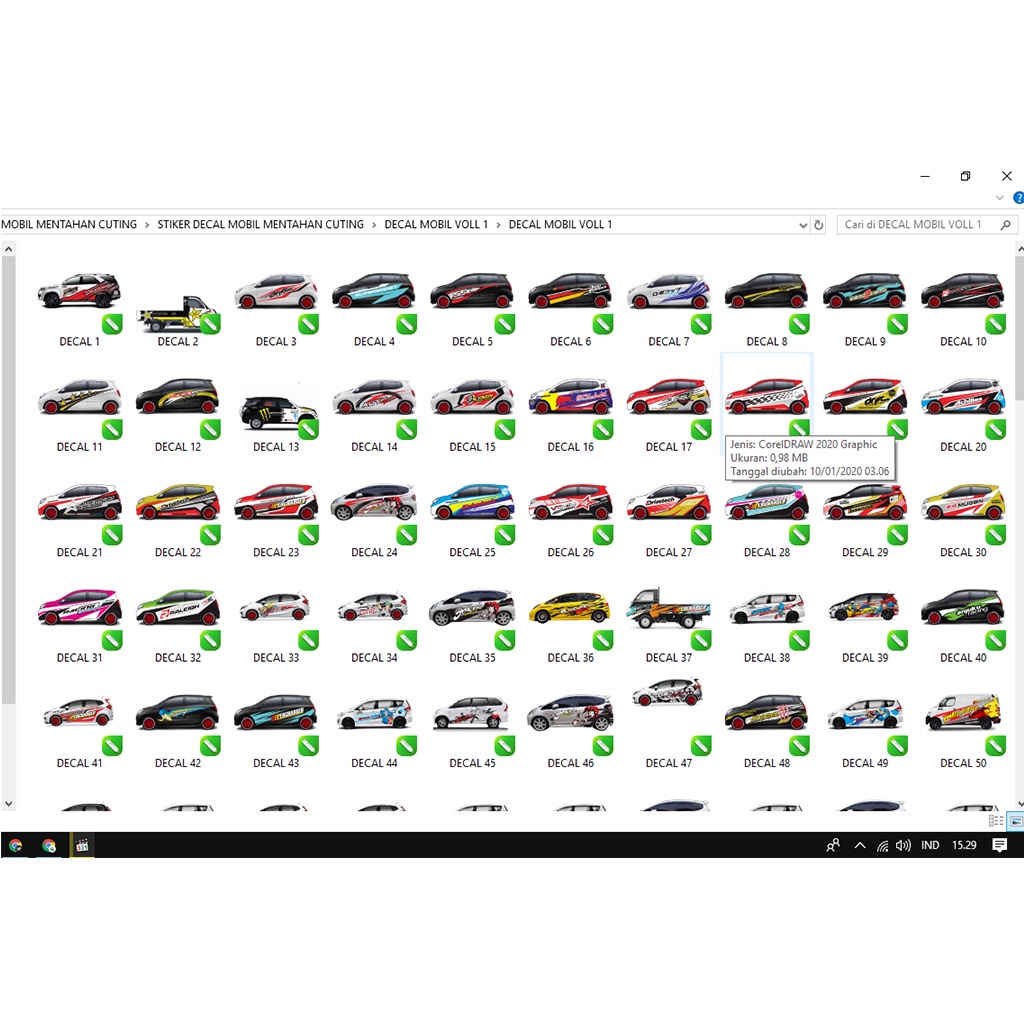 Template Desain Coreldraw Stiker Striping, Decal Mobil