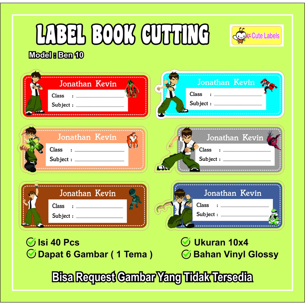 

Label Book Cutting BEN 10
