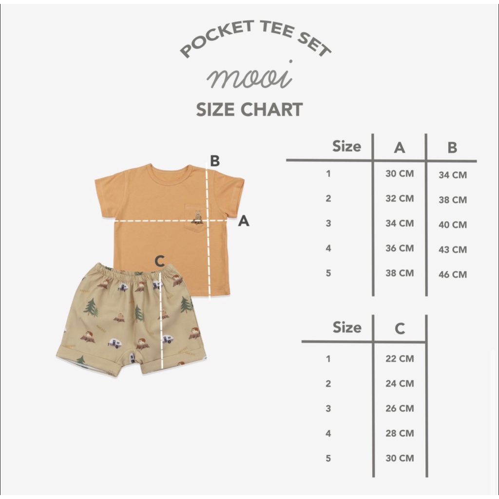 MOOI Pocket Tee Set ( SETELAN POCKET TEE MOOI ) 0-5 Tahun CBKS SO