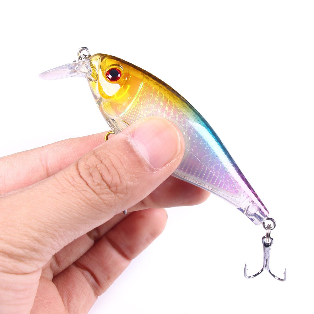 HENGJIA 7PCS Umpan Pancing 9cm/13.5g Floating Fishing Lures Hard Bait Rattle Sound Artificial Shallow Diving Crankbaits