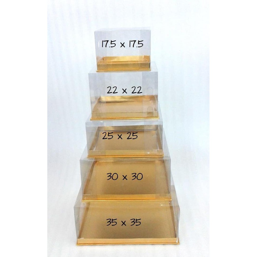 

Box Kue Tart Cake Cakes Souvenir Hantaran Mika Emas Gold 22X22 Cm