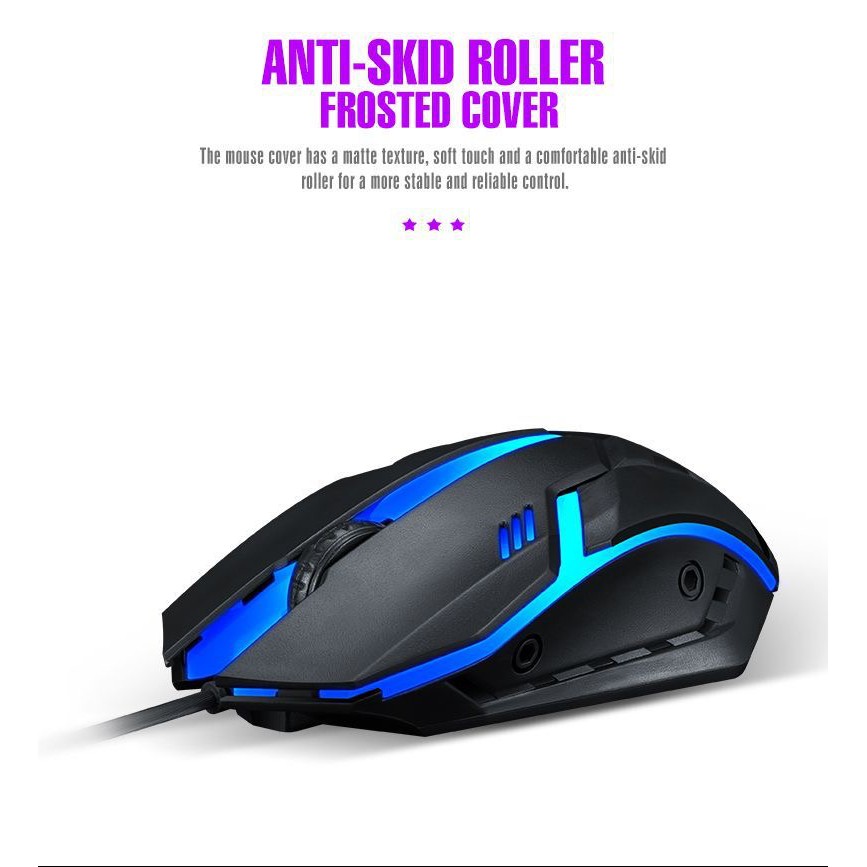 【COD】 Viqoo Pengukiran Laser Paket Gaming Key board dan Mouse RGB G12 Gaming USB Cable